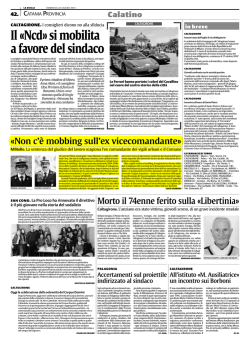 Il &laquo;Ncd&raquo; si mobilita a favore del sindaco