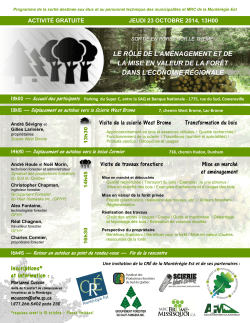 23 octobre 2014 - Agence forestière de la Montérégie