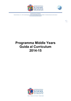 Programma Middle Years Guida al Curriculum