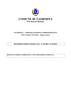 Deternima sindacale n°183 del 17/10/2014 nomina