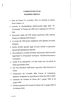 CURRICULUM VITAE MASSIMO CIRULLI Nato ad
