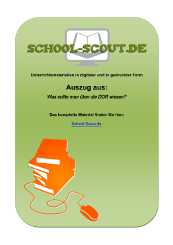 Was sollte man über die DDR wissen? - School-Scout