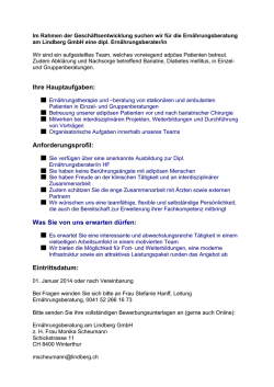 Ihre Hauptaufgaben: Anforderungsprofil: Was Sie von uns erwarten