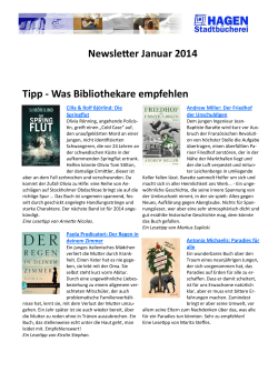 Newsletter Januar 2014 Tipp - Was Bibliothekare empfehlen - Hagen