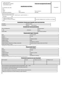 Fiche de renseignement - Lyc&eacute;e Louis-le