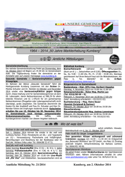 iii Amtliche Mitteilungen &icirc; &icirc; &icirc; Wo ist was los? - Gemeinde Kumberg