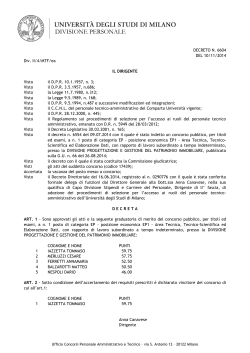 Decreto Approvazione Atti - Università degli Studi di Milano