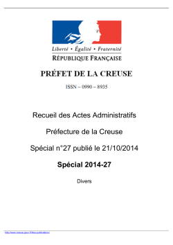 Spécial 2014-27 - Préfecture de la Creuse