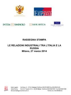 rassegna stampa - Associazione Conoscere Eurasia