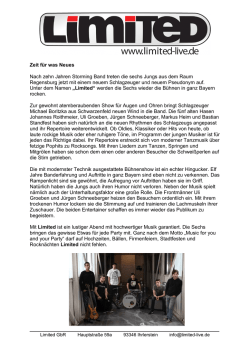 Zeit f&uuml;r was Neues Nach zehn Jahren Storming Band treten die