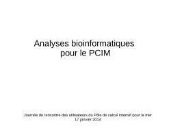 Analyses bioinformatiques pour le PCIM