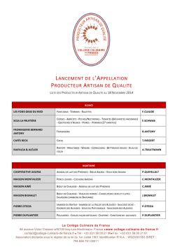iste compl&egrave;te des s&eacute;lectionn&eacute;s
