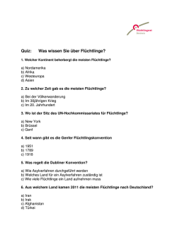 Quiz: Was wissen Sie &uuml;ber Fl&uuml;chtlinge? - Fl&uuml;chtlingsrat Bremen