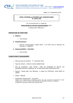 2014-106 - Porte-parole au service communication