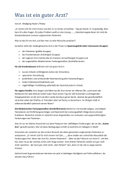 Was ist ein guter Arzt? - Dr. Hasler-Hepp