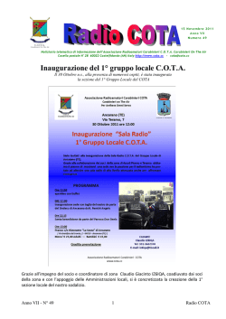 Inaugurazione del 1&deg; gruppo locale C.O.T.A.