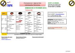 DIMANCHE 9 FEVRIER 2014 Championnat r&eacute;gional des