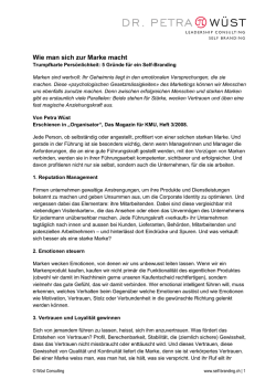 Was Manager von Marken lernen können - Wüst Consulting