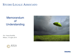 a) memorandum of understanding (Avv. Ivana Azzollini