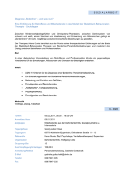 S O Z I A L A R B E I T Diagnose &bdquo;Boderline&ldquo; &ndash; und was nun? Eine