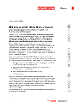 EEG-Umlage: erneut höhere Stromrechnungen - Neu-Isenburg