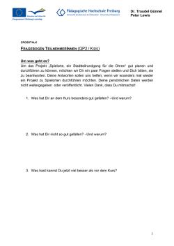 Dr. Traudel G&uuml;nnel Peter Lewis Um was geht es? Um das Projekt