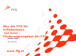 Was die FFG für ErfinderInnen tun kann - LES Austria