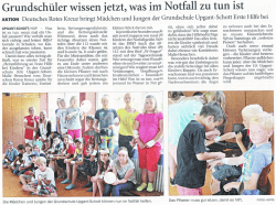 Grundsch&uuml;ler wissen jetzt,was im Notfall zu tun ist - Grundschule