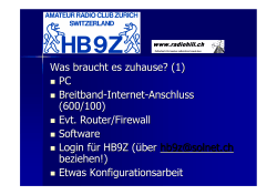 Was braucht es zuhause? (1) Breitband-Internet - hb9z.ch
