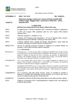 Determina SRUF 105 del 13/10/2014
