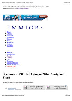 Immigrazione.biz - Sentenza n. 2911 del 9 giugno