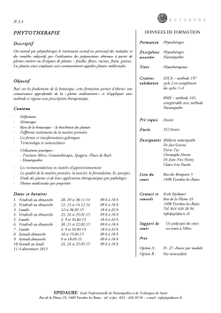 Programme Phytotherapie PDF - Session 2015