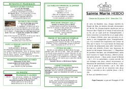 Dimanche 26 janvier 2014 - Paroisse Sainte Marie des Batignolles