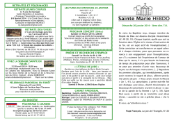 Dimanche 26 janvier 2014 - Paroisse Sainte Marie des Batignolles