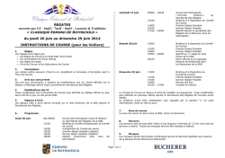 Instructions de Course - Classique Edmond de Rothschild 2014