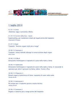 Rassegna 1 Luglio 2014 - Trapianti