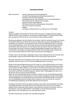 Cyanotypie-Anleitung Was Sie brauchen: - L&ouml;sung A (gr&uuml;nes