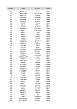 Num&eacute;ro Nom Pr&eacute;nom Course 98 ABDALLAH Ma&eacute;va 10
