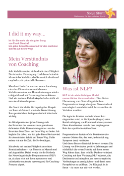 I did it my way... Mein Verst&auml;ndnis von Coaching Was - Sonja Sturm