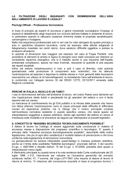 LA FILTRAZIONE DEGLI INQUINANTI CON