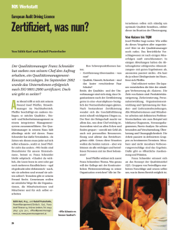 A Zertifiziert, was nun? - SAQ