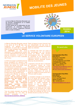 Le Service Volontaire Europeen - Réseau Information Jeunesse