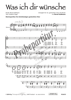 Was ich dir w&uuml;nsche - Arrangement-Verlag