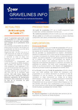 GRAVELINES INFO GRAVELINES INFO