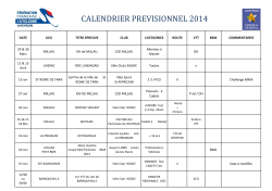 Calendrier prévisionnel CD12 2014