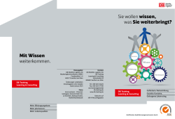 Sie wollen wissen, was Sie weiterbringt? Mit Wissen - DB Training