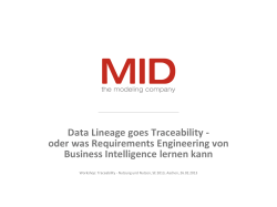 Data Lineage goes Traceability - oder was - TU Ilmenau