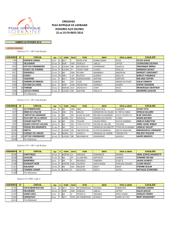horaires cavaliers Rosières samedi 22 fevr 2014