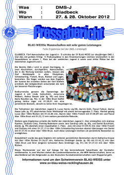 Was : DMS-J Wo : Gladbeck Wann : 27. & 28. Oktober 2012