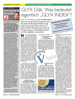 GLYX Di&auml;t: Was bedeutet eigentlich &bdquo;GLYX INDEX&ldquo;?